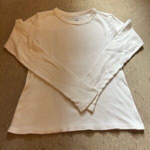Brandy Melville Long Sleeve Leah white waffle top